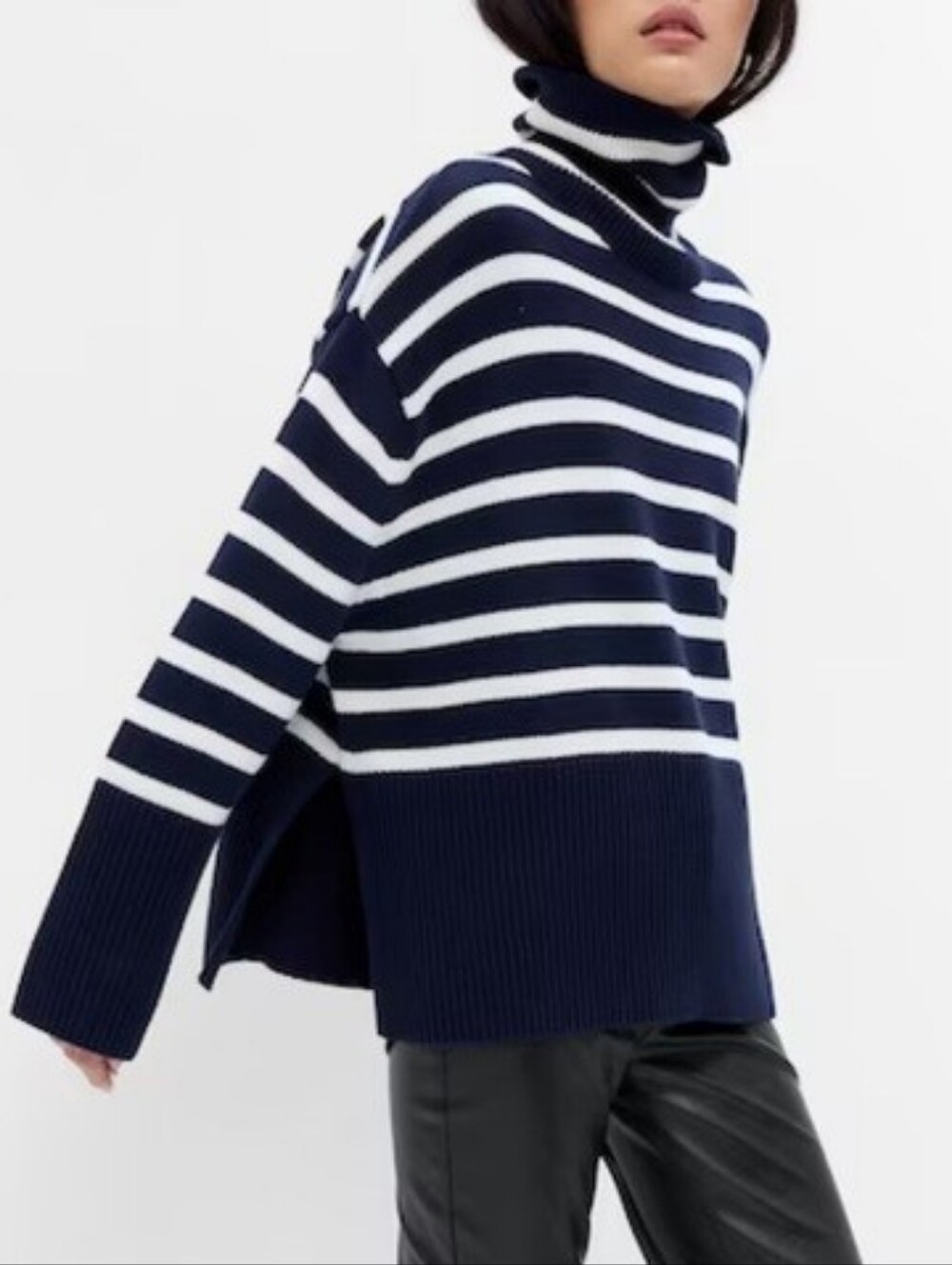 GAP Split Hem Turtleneck Cotton Sweater - SIZE M